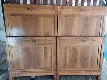 2 testiere e 2 pediere vintage in legno