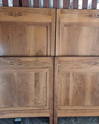 2 testiere e 2 pediere vintage in legno