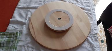 vassoio in legno girevole