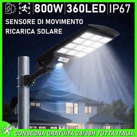 Lampione Solare 800W 360 LED Sensore di Movimento