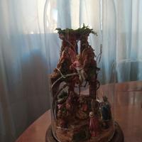 presepe artigianale in teca