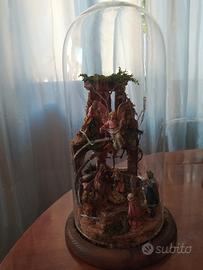 presepe artigianale in teca