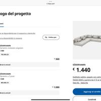Divano 6 posti Söderhamn Ikea tessuto Viarp