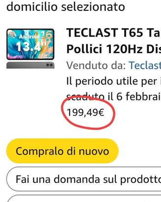 Tablet grande TECLAST T65  di 13.4 pollici + cover