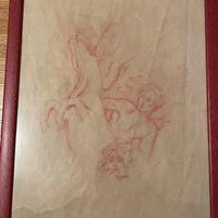 Disegno originale su carta di Aligi Sassu, firmato