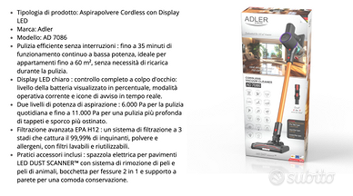 Aspirapolvere Adler AD7086 mai usato