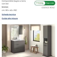 Mobile bagno a terra 80 cm+ lavandino e specchiera