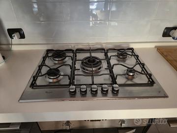piano cottura Whirlpool 5 fuochi gas metano