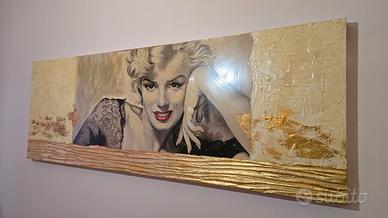 Quadro Marilyn  170x60 - Dettagli Foglia d oro