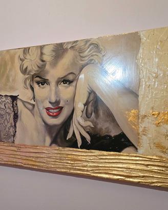 Quadro Marilyn  170x60 - Dettagli Foglia d oro