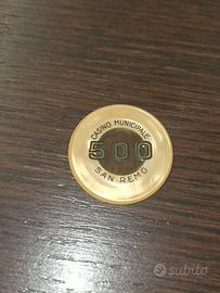 Fiches 500 lire casinò municipale Sanremo