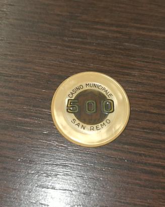 Fiches 500 lire casinò municipale Sanremo