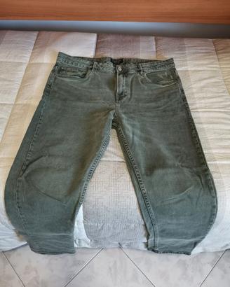 JEANS VERDE UOMO ALCOTT TAGLIA 52 CARROT FIT