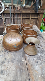 Lotto di 5 oggetti rame