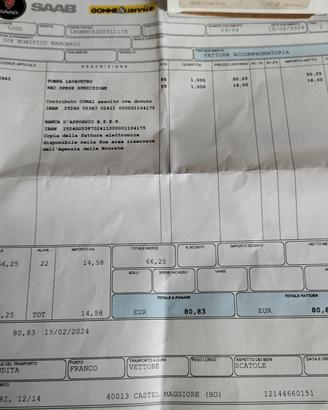 pompa lavavetri originale Saab 93
