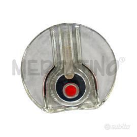 VASO VETRO MONOFIORE VINTAGE DETTAGLIO ROSSO E BLU