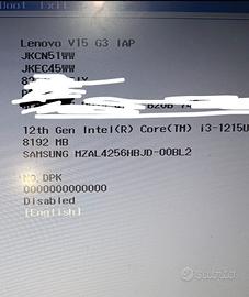 Notebook 15" i3/8gb/nvme 