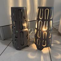 Coppia lampade metallo color grigio piombo