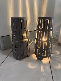 Coppia lampade metallo color grigio piombo