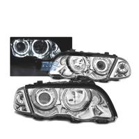 FARI BMW E46 98-01 CON OCCHI ANGELICI LED CROMATI