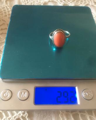 anello donna argento 925 con corallo