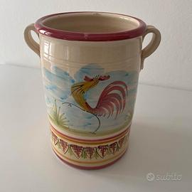 Grande Vaso in ceramica pugliese dipinto a mano