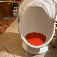 Poltrona girevole, bianco/rosso ikea