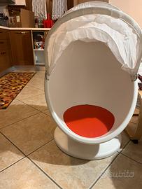 Poltrona girevole, bianco/rosso ikea