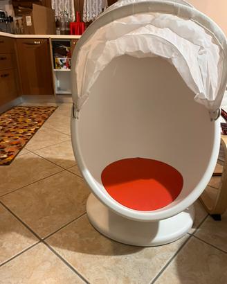 Poltrona girevole, bianco/rosso ikea