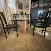 Tavolo in cristallo design con sedie