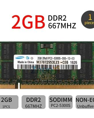 Samsung 2Gb 2RX8 PC2-5300S 667 MHz DDR2 per Laptop