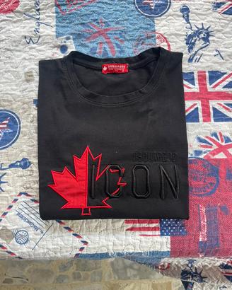 T-shirt Dsquared2 ICON Maple Leaf Nera M 👕