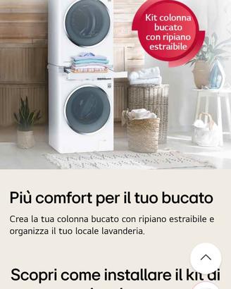 Kit per sovrapporre asciugatrice a lavatrice
