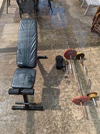 Set pesi per palestra e panca