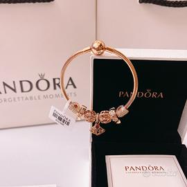 Set di Bracciali pandora ,oro rosa ,taglia 17-21
