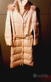 Piumino lungo bianco con piume d"oca