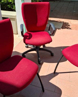 poltrona + 2 sedie ufficio