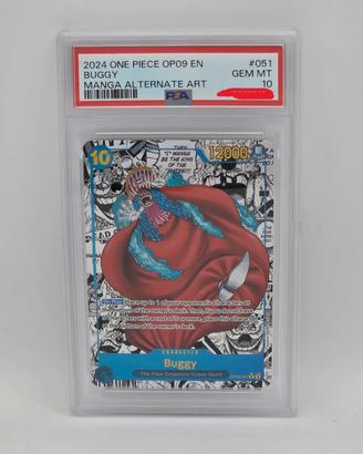 One Piece Buggy OP09-051 Manga Alt Art PSA 10
