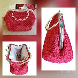 Pochette clic clac gioiello all'uncinetto