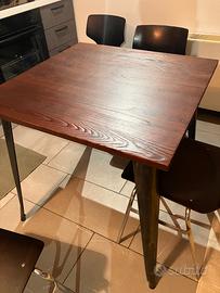 Tavolo da pranzo legno massello e ferro battuto