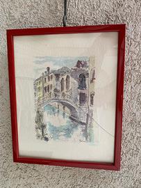 Acquarello su carta, particolare di Venezia