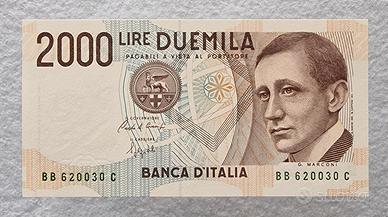Banconota 2000 Lire “Marconi” var. azzurrina FDS