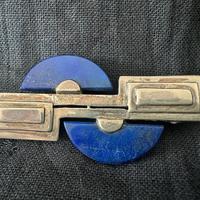 Spilla con onice blu e argento 925