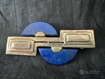 Spilla con onice blu e argento 925