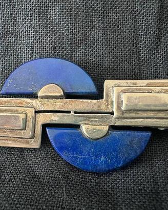 Spilla con onice blu e argento 925