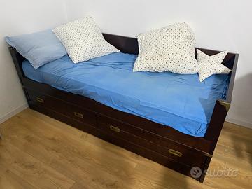Letto singolo stile marina in legno massello