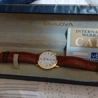 orologio bulova placato in oro cinturino pelle