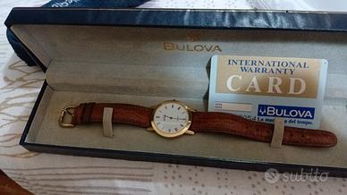 orologio bulova placato in oro cinturino pelle