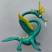 draghetto in vetro Murano h cm 11 verde-giallo