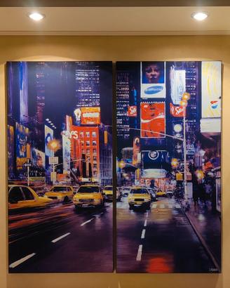 Stampe Luigi Rocca "Times square by night" su MDF